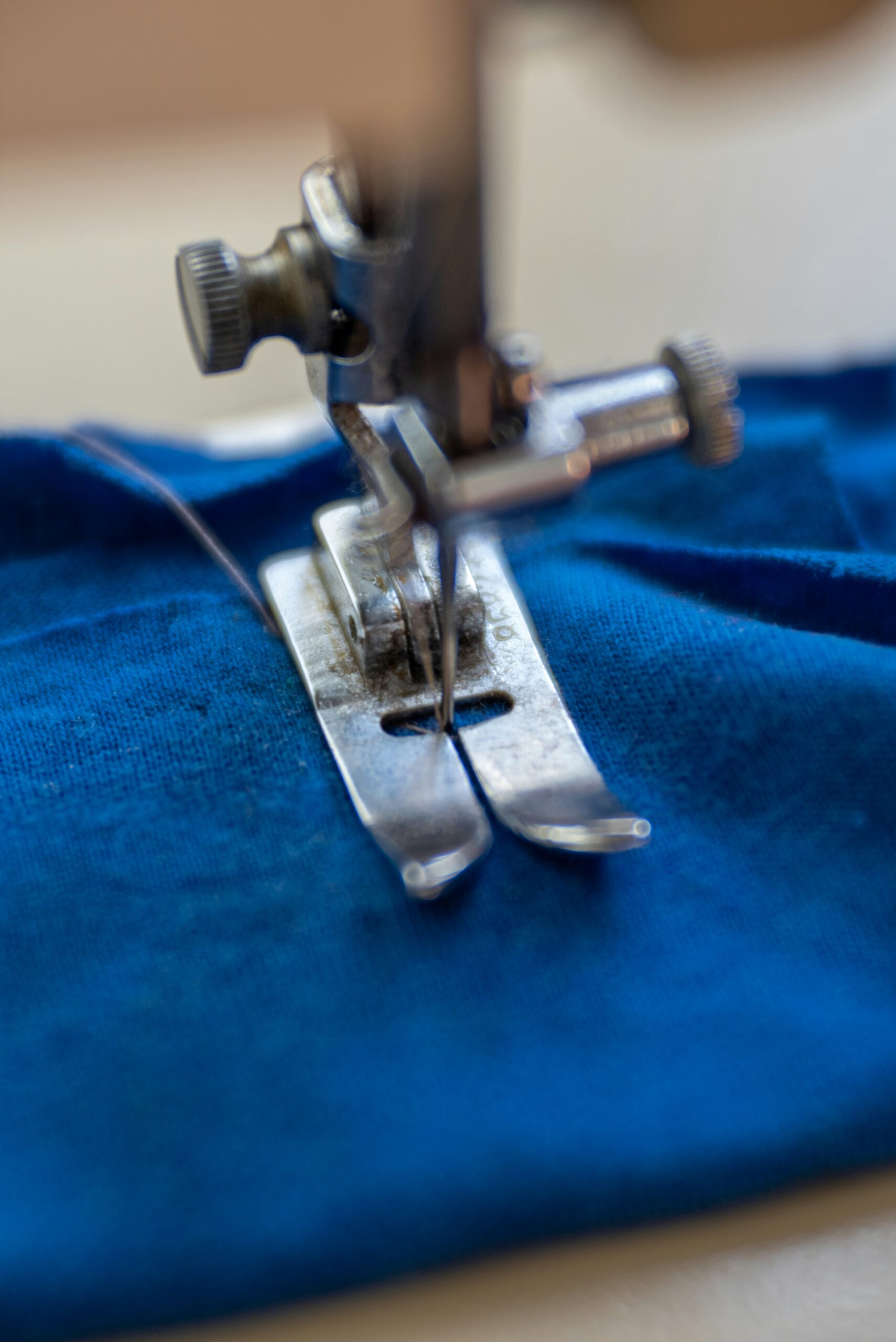 Pied De Biche Tissu Bleu Scaled